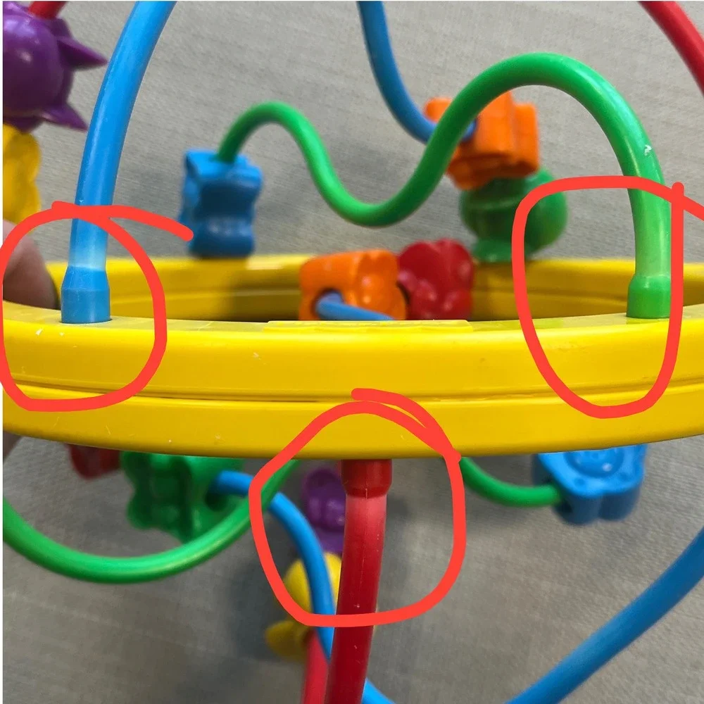 Vintage 1995 Fisher-Price Bead Maze Circular Activity Toy Sensory Primary Colors
